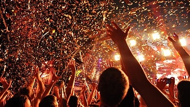 People celebrating at New Year's party.