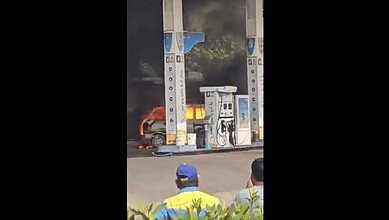 Van catches fire in Medchal