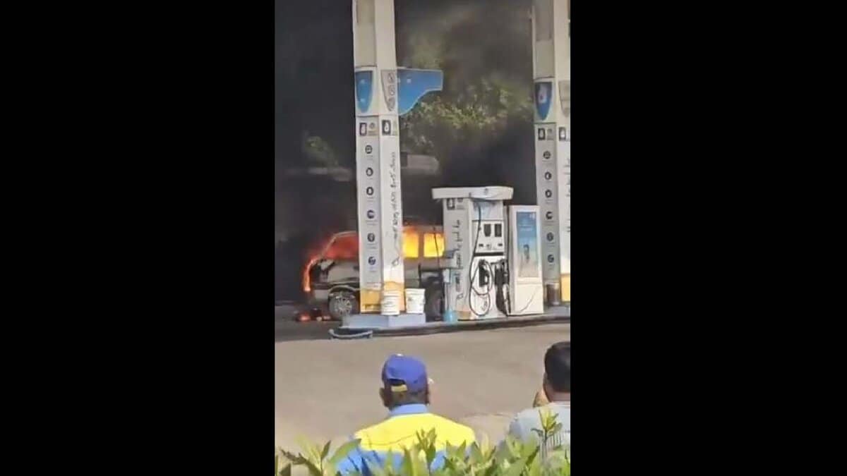 Van catches fire in Medchal