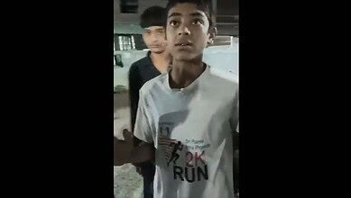 A student addresses the media after the incident in Warangal