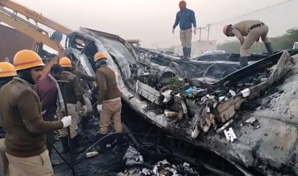 Nine killed after truck collides with bus