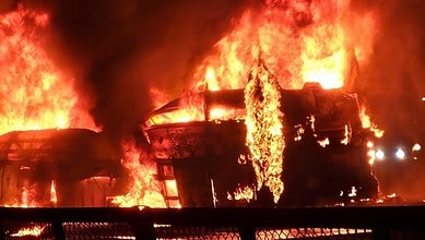 Nine killed after truck collides with bus