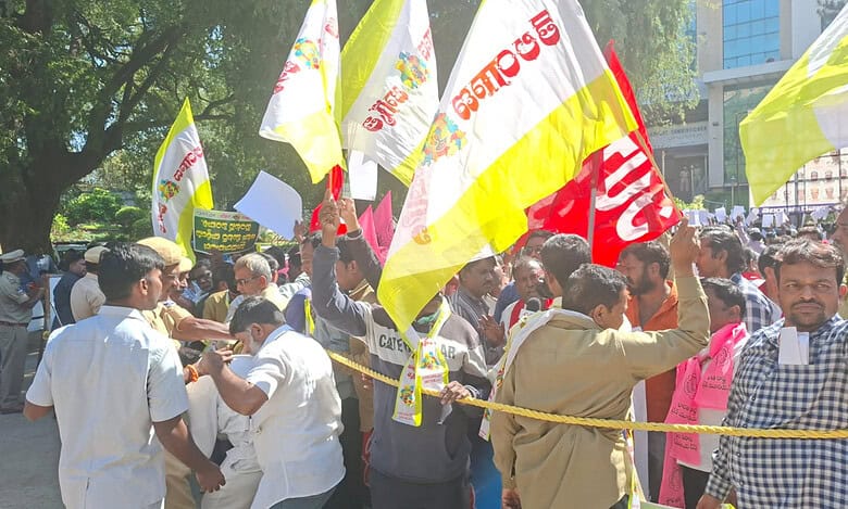 auto drivers union protest hyderabad
