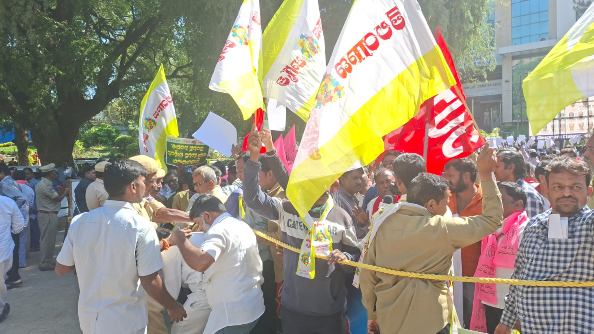 auto drivers union protest hyderabad