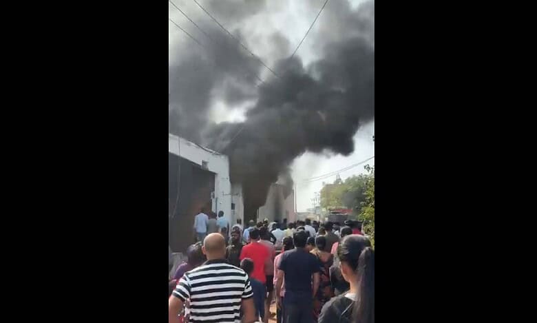 Fire breaks out at a plastic godown in Hyderabad