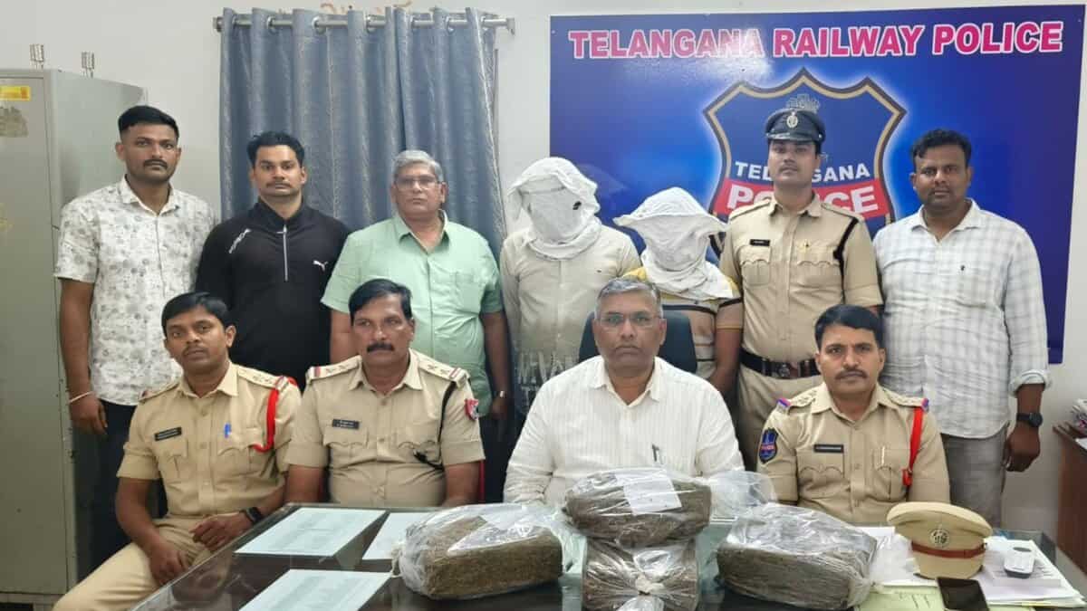 Ganja seized in Secunderabad railway station. Two arrested