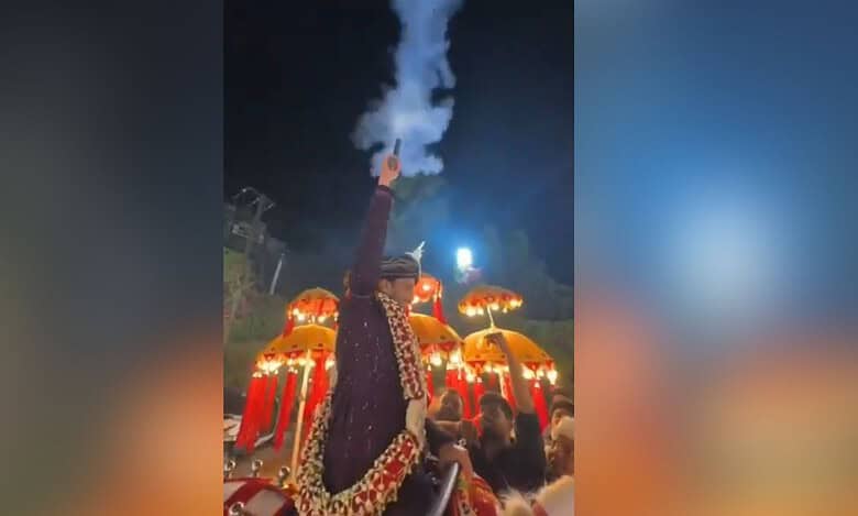 Video: Hyderabad groom fires toy pistol during wedding procession, booked