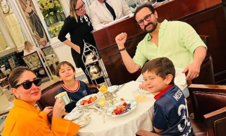 Kareena Kapoor, Saif Ali Khan with kids