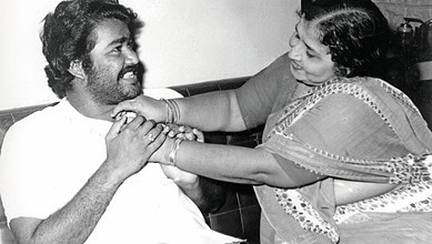 Mohanlal with mother
