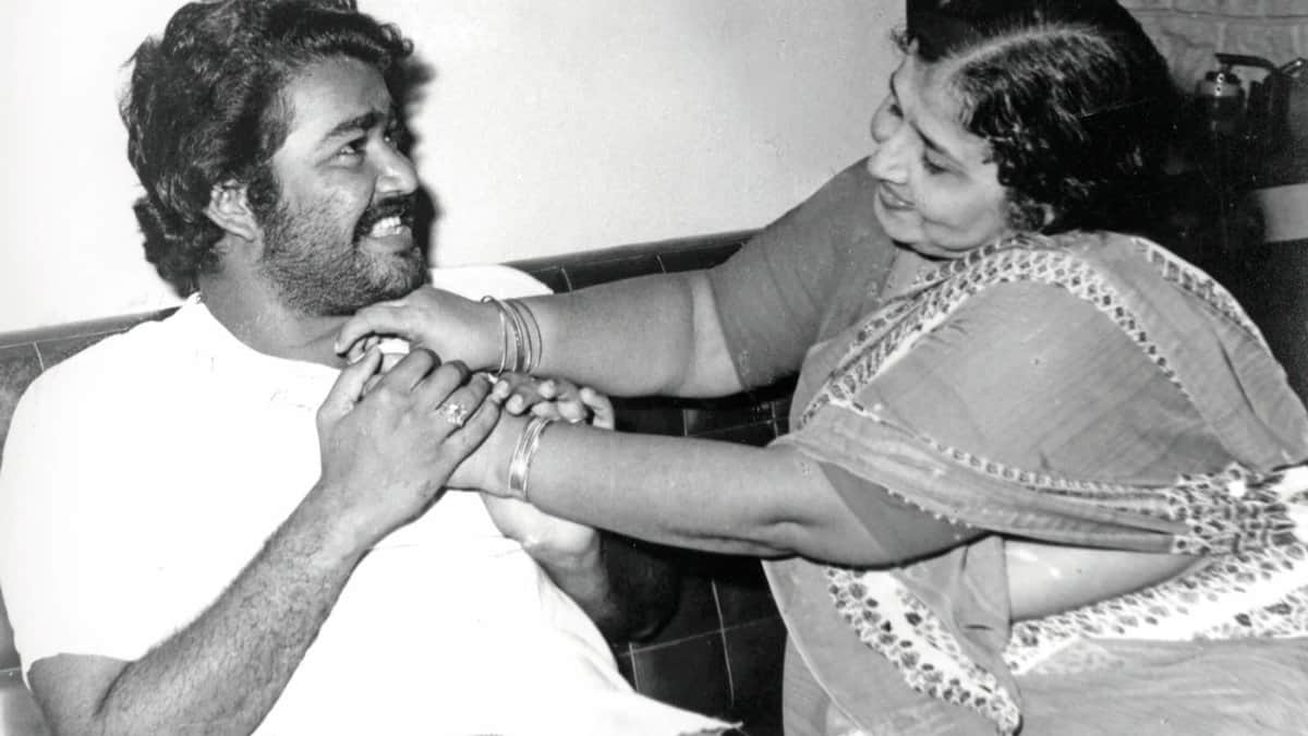 Mohanlal with mother