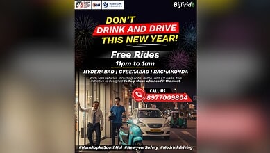 Image showing a poster for hailing free rides on New Years