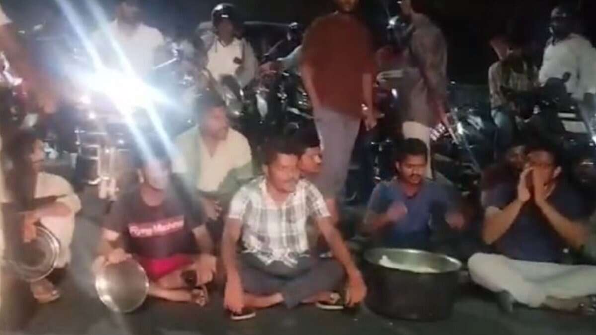 Students protested at Osmania University campus over stale food