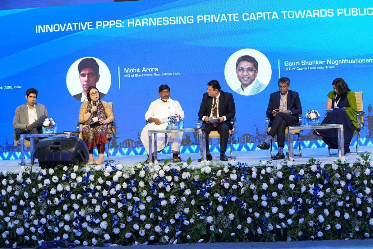 Image of Telangana deputy CM Bhatti Vikramarka at the Telangana Rising Summit in Hyderabad.