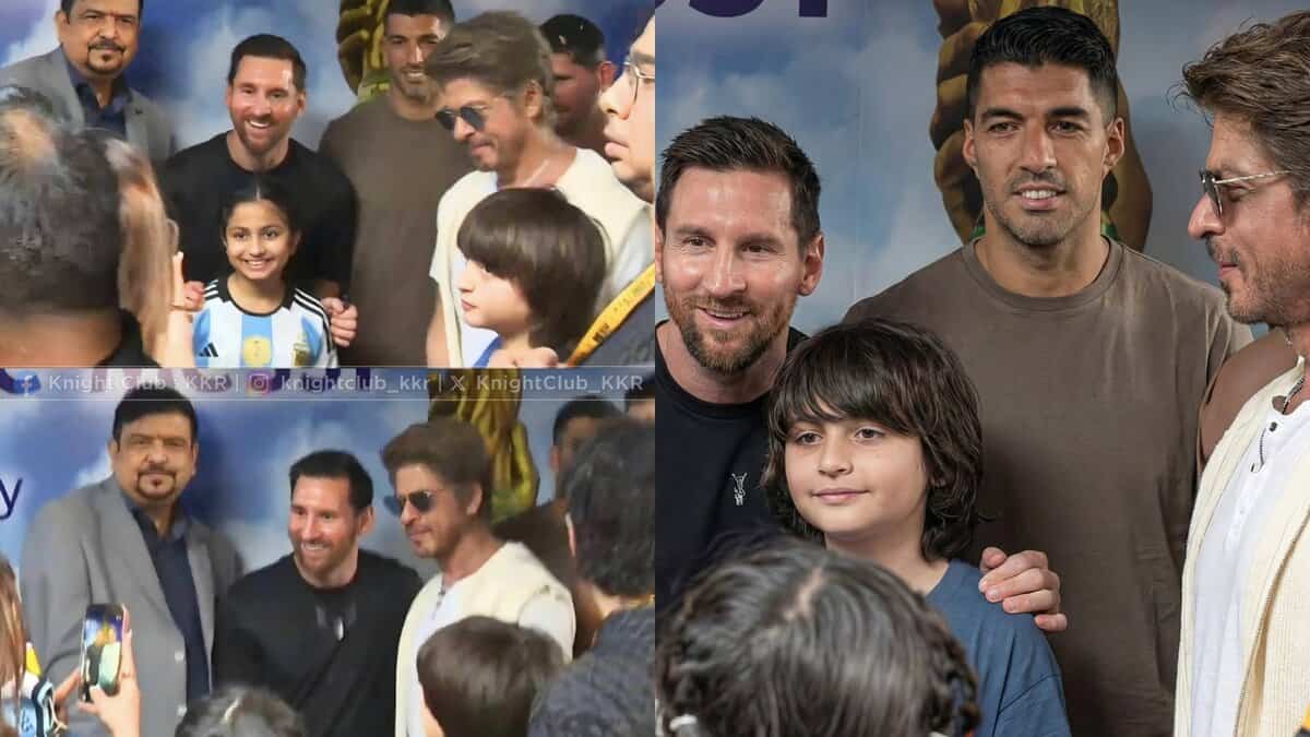 Messi with Shah Rukh Khan and AbRam