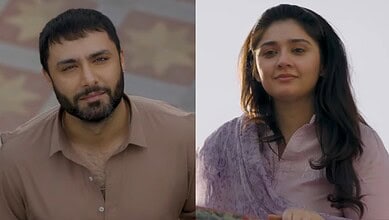 Ahmed Ali Akbar as Sanwal and Dur-e-Fishan Saleem as Piya