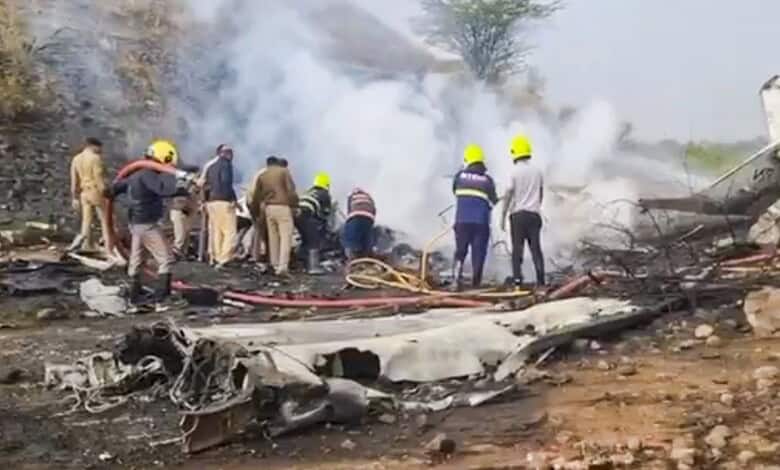 Pune: Rescue work underway after an aircraft carrying Maharashtra Deputy Chief Minister Ajit Pawar crashed during landing, at Baramati in Pune district, Maharashtra, Wednesday, Jan. 28, 2026. Pawar, along with three others on board, was killed in the crash. (PTI Photo)