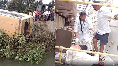 Eng college bus overturns in Bhadradri Kothagudem; several students injured