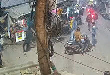 CCTV footage showing Santosh returning to hit Anas's uncle Fardeen