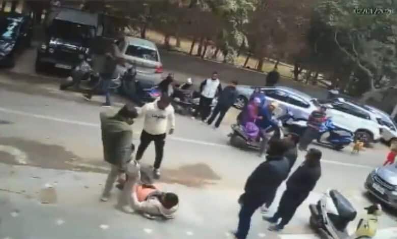 CCTV footage showing the Gargs' son being assaulted