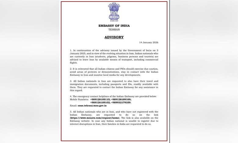 The Embassy of India in Tehran has asked all Indian nationals to leave the Middle Eastern country
