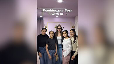 AI generated image of Kareena Kapoor in a boutique with employees