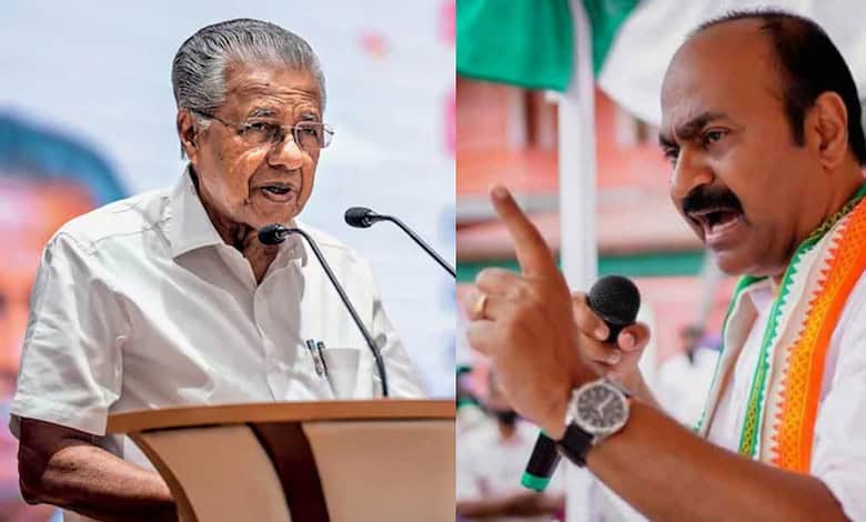 Kerala Chief Minister Pinarayi Vijayan and INC's VD Satheesan