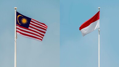 Malaysia and Indonesia flags