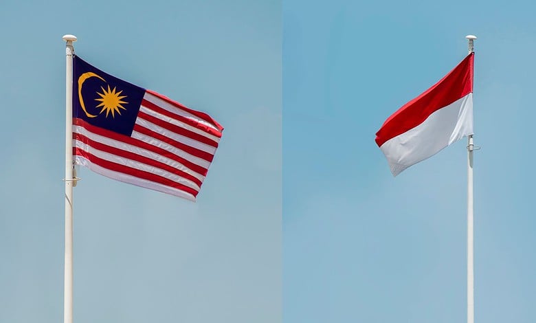 Malaysia and Indonesia flags