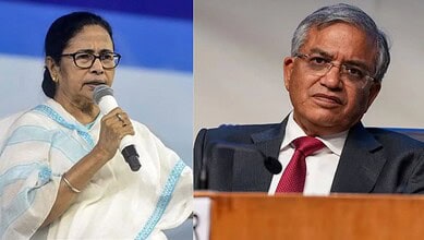 West Bengal Chief Minister Mamata Banerjee and Chief Election Commission of India Gyanesh Kumar