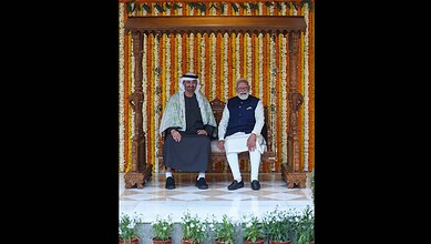 Sheikh Mohamed bin Zayed Al Nahyan with PM Modi