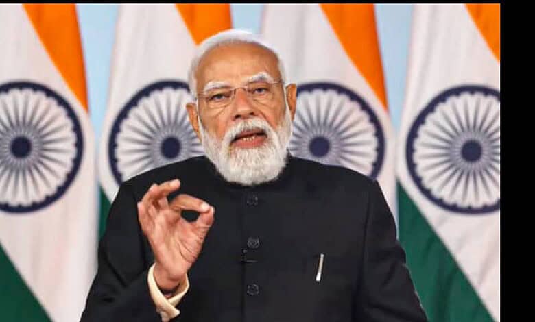 Prime Minister Narendra Modi delivers a virtual address
