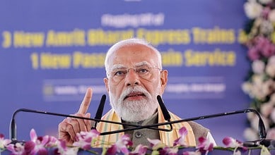 Prime Minister Narendra Modi addresses a public meeting, at Singur, in Hooghly district, West Bengal. PM Modi launched development projects worth over Rs 830 crore in West Bengal and flagged off three Amrit Bharat trains connecting Kolkata with other parts of the country.