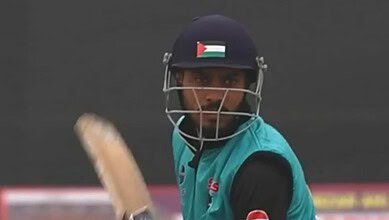 J&K police probe cricketer for wearing helmet with Palestine flag