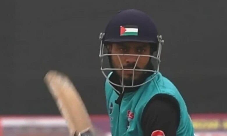 J&K police probe cricketer for wearing helmet with Palestine flag