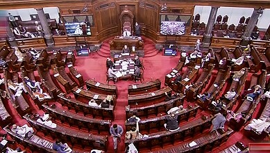 View of the Rajya Sabha during Budget Session of Parliament