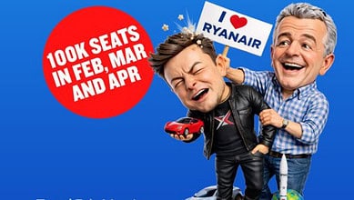 RyanAir chief Michael O'Leary and Elon Musk