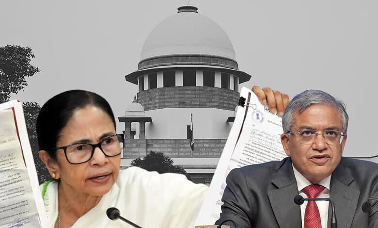 Image of West Bengal CM and ECI chief over SIR
