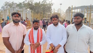 Telangana Bajrang Dal conveyor Shiva Ramulu (second from left)