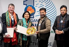 Telangana delegation meets WEF MD Jeremy Hurgens and Manju George