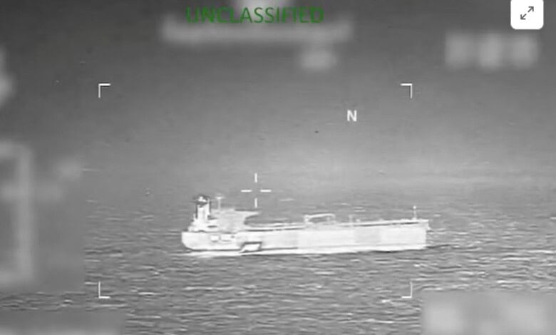 Footage from a video released by US Southern Command shows the Venezuela-linked tanker Veronica at sea, in this screen grab taken from a handout video released on January 15, 2026. US SOUTHERN COMMAND/Handout via REUTERS