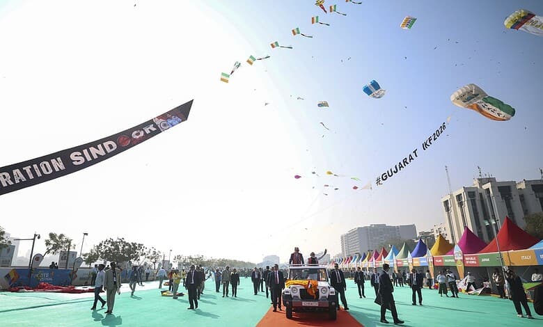 Tricolour kites dazzle Ahmedabad skies