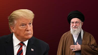 US Donald Trump and Iran Supreme Leader Ayatollah Ali Khamenei