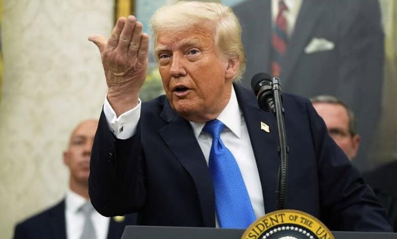 US President Donald Trump at the White House. Photo: AP/PTI