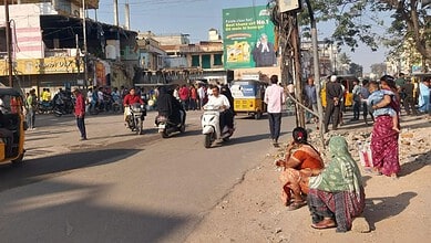 A labour gathering point in Hyderabad's Old City.