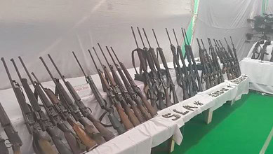 Weapons surrendered by the cadre of CPI (Maoist).