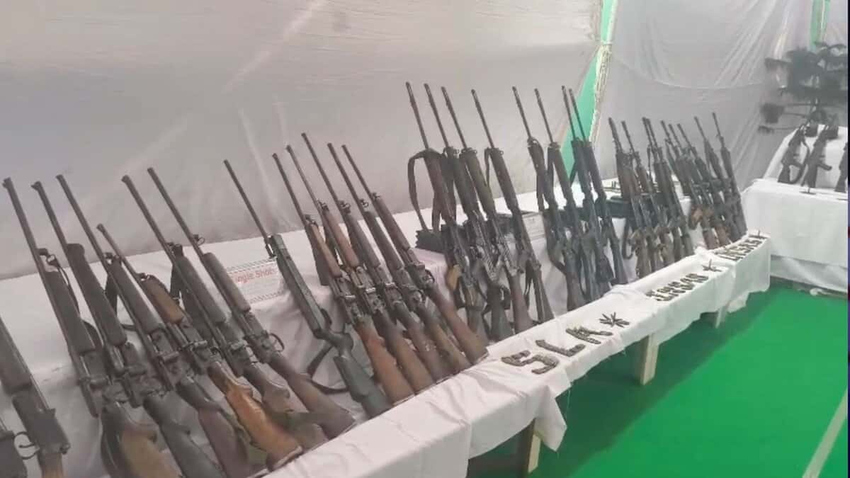 Weapons surrendered by the cadre of CPI (Maoist).