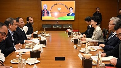 A delegation from the Communist Party of China meeting BJP leaders.