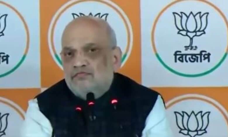Union Home Minister Amit Shah addresses the media