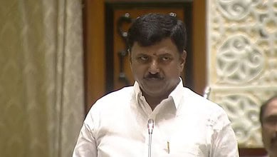 Congress MLA Patlolla Sanjeeva Reddy addresses the assembly