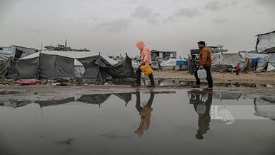 People in distress due to storms in Gaza